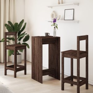 vidaXL Stolik barowy, brązowy dąb, 51x50x103,5 cm 3