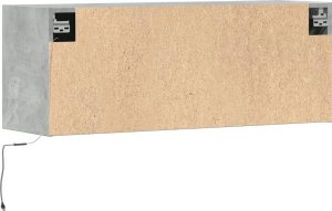 vidaXL Ścienna szafka TV z LED, szarość betonu, 100x31x35 cm 8