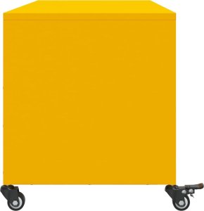 vidaXL Szafka RTV, musztardowa, 100,5x39x43,5 cm, stal 7