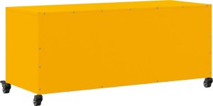 vidaXL Szafka RTV, musztardowa, 100,5x39x43,5 cm, stal 8