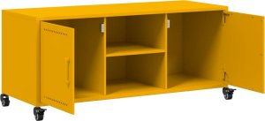 vidaXL Szafka RTV, musztardowa, 100,5x39x43,5 cm, stal 9