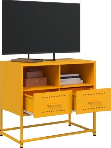 vidaXL Szafka pod telewizor, musztardowa, 68x39x60,5 cm, stalowa 4
