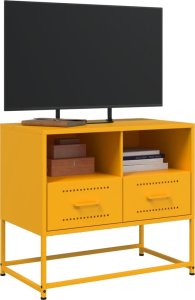 vidaXL Szafka pod telewizor, musztardowa, 68x39x60,5 cm, stalowa 5