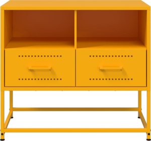 vidaXL Szafka pod telewizor, musztardowa, 68x39x60,5 cm, stalowa 6