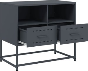 vidaXL Szafka pod telewizor, antracytowa, 68x39x60,5 cm, stalowa 9