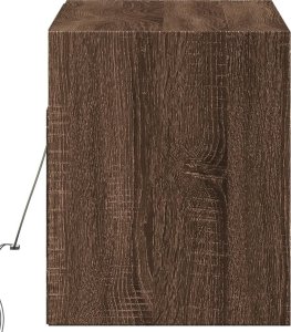 vidaXL Ścienna szafka TV z LED, brązowy dąb, 100x31x35 cm 7