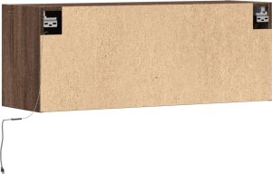 vidaXL Ścienna szafka TV z LED, brązowy dąb, 100x31x35 cm 8