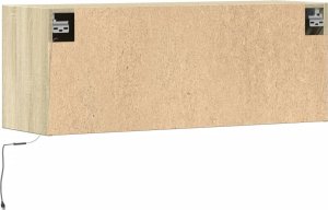 vidaXL Ścienna szafka TV z LED, dąb sonoma, 100x31x35 cm 8