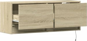 vidaXL Ścienna szafka TV z LED, dąb sonoma, 100x31x35 cm 9
