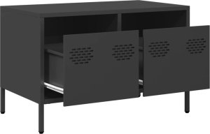 vidaXL Szafka RTV, czarna, 68x39x43,5 cm, stal walcowana na zimno 5