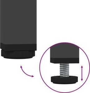 vidaXL Szafka RTV, czarna, 68x39x43,5 cm, stal walcowana na zimno 8