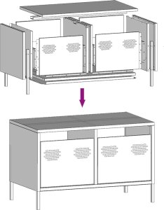 vidaXL Szafka RTV, czarna, 68x39x43,5 cm, stal walcowana na zimno 9