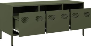vidaXL Szafka RTV, oliwkowa, 101,5x39x43,5 cm, stal walcowana na zimno 5
