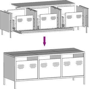 vidaXL Szafka RTV, oliwkowa, 101,5x39x43,5 cm, stal walcowana na zimno 9