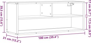 vidaXL Szafka pod telewizor, szary dąb sonoma, 100x31x39,5 cm 10