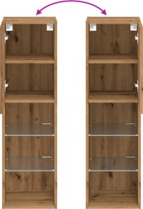 vidaXL Szafki TV, z LED, 2 szt., dąb artisian, 30,5x30x102 cm 11