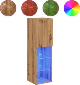 vidaXL Szafki TV, z LED, 2 szt., dąb artisian, 30,5x30x102 cm 2