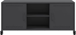 vidaXL Szafka RTV, czarna, 100,5x39x43,5 cm, stal 6