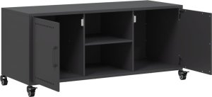 vidaXL Szafka RTV, czarna, 100,5x39x43,5 cm, stal 9