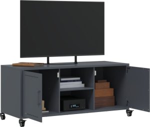 vidaXL Szafka RTV, antracytowa, 100,5x39x43,5 cm, stal 5