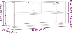 vidaXL Szafka pod telewizor, przydymiony dąb, 100x31x39,5 cm 10