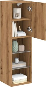 vidaXL Szafka TV z LED, dąb artisian, 30,5x30x102 cm 5