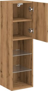 vidaXL Szafka TV z LED, dąb artisian, 30,5x30x102 cm 7