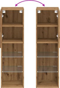 vidaXL Szafka TV z LED, dąb artisian, 30,5x30x102 cm 10