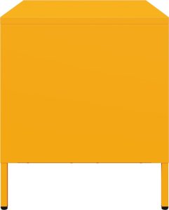 vidaXL Szafka RTV, musztardowa, 68x39x43,5 cm, stal walcowana na zimno 6