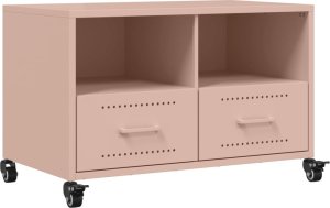 vidaXL Szafka RTV, różowa, 68x39x43,5 cm, stal 2