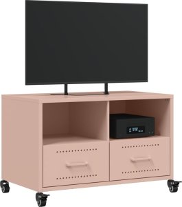 vidaXL Szafka RTV, różowa, 68x39x43,5 cm, stal 4