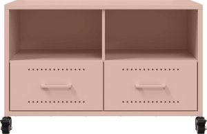 vidaXL Szafka RTV, różowa, 68x39x43,5 cm, stal 6