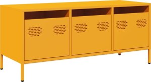vidaXL Szafka RTV, żółta, 101,5x39x43,5 cm, stal walcowana na zimno 2