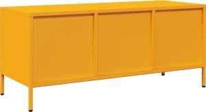 vidaXL Szafka RTV, żółta, 101,5x39x43,5 cm, stal walcowana na zimno 7
