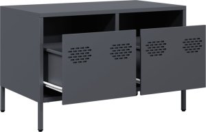 vidaXL Szafka RTV, czarna, 68x39x43,5 cm, stal walcowana na zimno 5