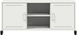 vidaXL Szafka RTV, biała, 100,5x39x43,5 cm, stal 6