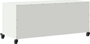 vidaXL Szafka RTV, biała, 100,5x39x43,5 cm, stal 8