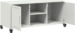 vidaXL Szafka RTV, biała, 100,5x39x43,5 cm, stal 9