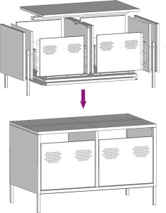 vidaXL Szafka RTV, oliwkowa, 68x39x43,5 cm, stal walcowana na zimno 9