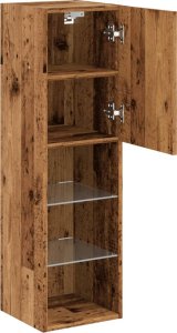 vidaXL Szafka TV, z LED, stare drewno, 30,5x30x102 cm 7