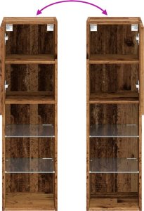 vidaXL Szafka TV, z LED, stare drewno, 30,5x30x102 cm 10