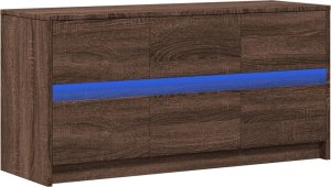 vidaXL Szafka pod TV z LED, brązowy dąb, 100x34x50 cm 3