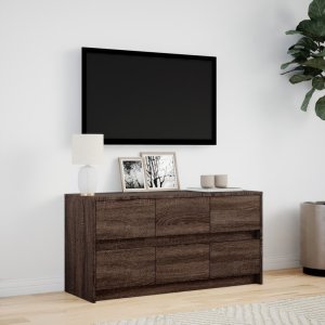 vidaXL Szafka pod TV z LED, brązowy dąb, 100x34x50 cm 4