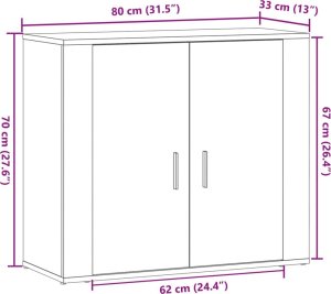 vidaXL Szafka, stare drewno, 80x33x70 cm 9