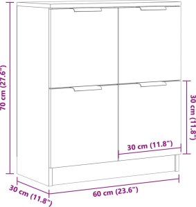 vidaXL Szafka, stare drewno, 60x30x70 cm 10