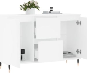 vidaXL Szafka, biała, 104x35x70 cm, materiał drewnopochodny 4