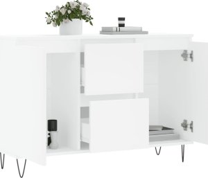 vidaXL Szafka, biała, 104x35x70 cm, materiał drewnopochodny 4