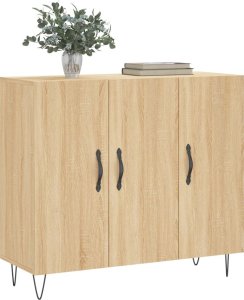 vidaXL Szafka, dąb sonoma, 90x34x80 cm, materiał drewnopochodny 3