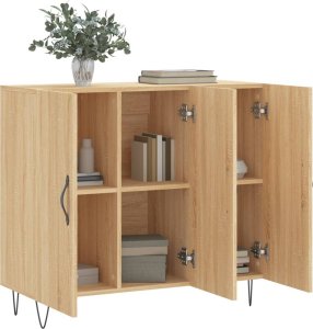 vidaXL Szafka, dąb sonoma, 90x34x80 cm, materiał drewnopochodny 4