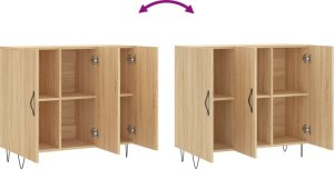 vidaXL Szafka, dąb sonoma, 90x34x80 cm, materiał drewnopochodny 9